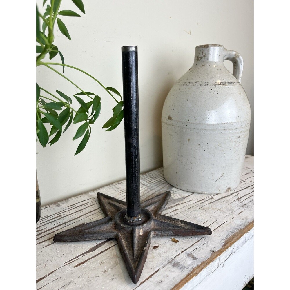 Vintage Hand Welded Wrought Iron Star Paper Towel Holder Farmhouse Country Decor